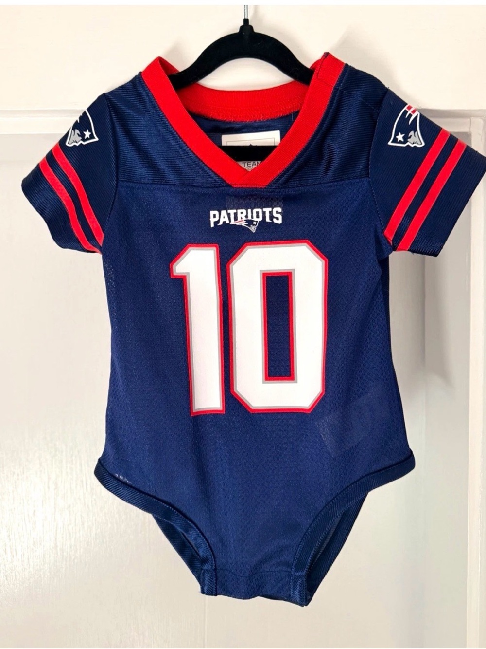 NFL Patriots Baby One-Piece Jersey Bodysuit - #10 Drake Maye